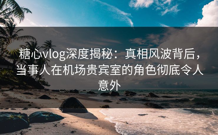 糖心vlog深度揭秘：真相风波背后，当事人在机场贵宾室的角色彻底令人意外
