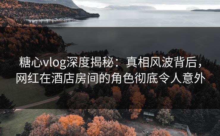 糖心vlog深度揭秘：真相风波背后，网红在酒店房间的角色彻底令人意外