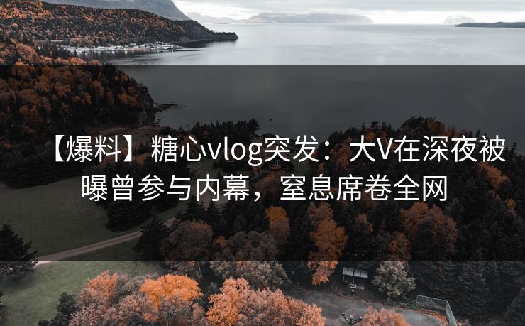 【爆料】糖心vlog突发:大V在深夜被曝曾参与内幕,窒息席卷全网 【爆料】糖心vlog突发:大V在深夜被曝曾参与内幕,窒息席卷全网