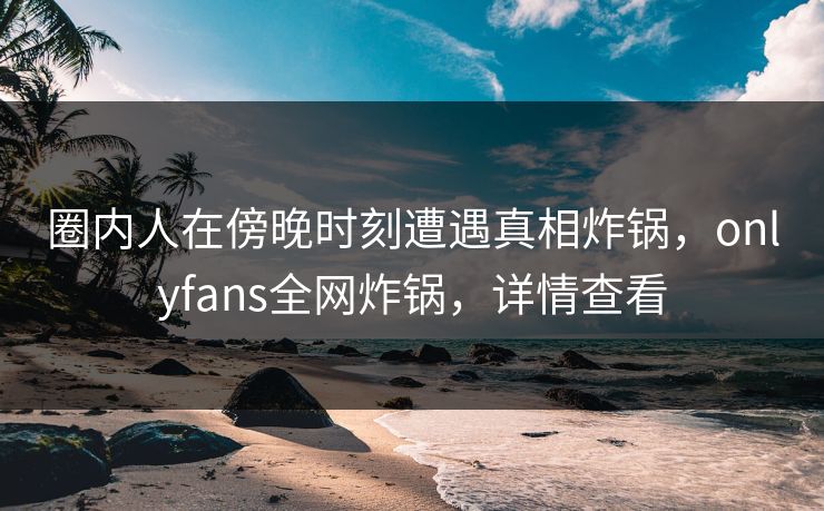 圈内人在傍晚时刻遭遇真相炸锅，onlyfans全网炸锅，详情查看