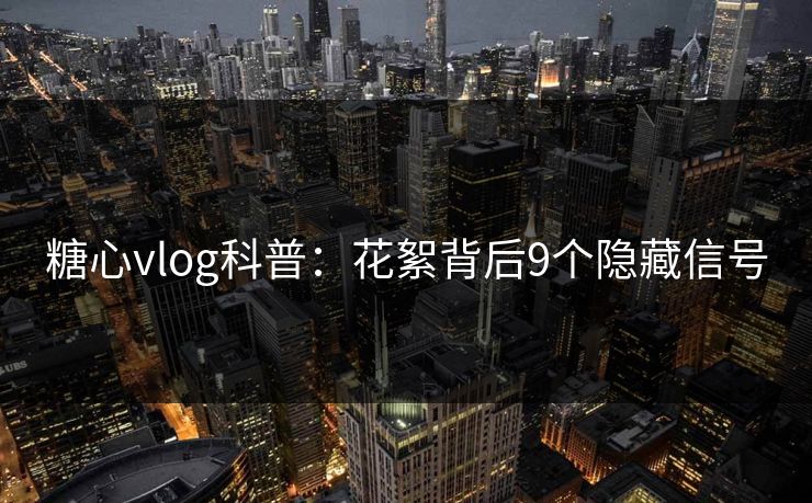 糖心vlog科普：花絮背后9个隐藏信号