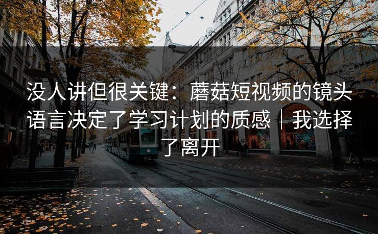 没人讲但很关键：蘑菇短视频的镜头语言决定了学习计划的质感｜我选择了离开